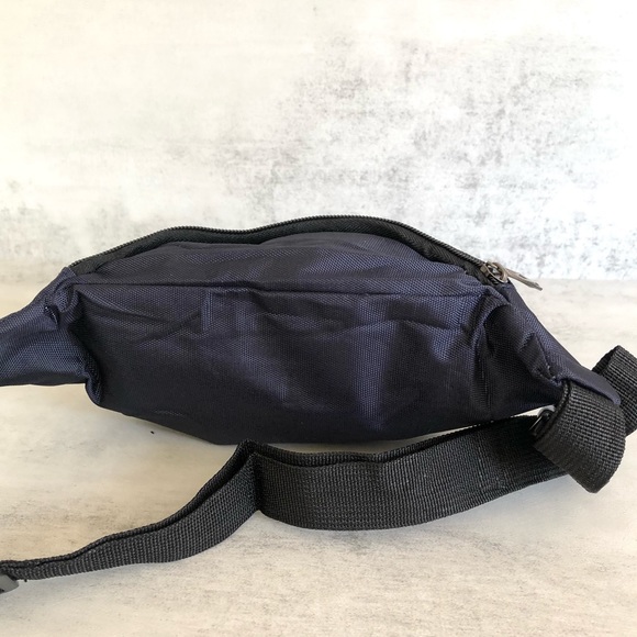 Navy Blue Fanny Pack Crossover Waist Bag Satchel with Hot Pink Smile fac… - Picture 5 of 10